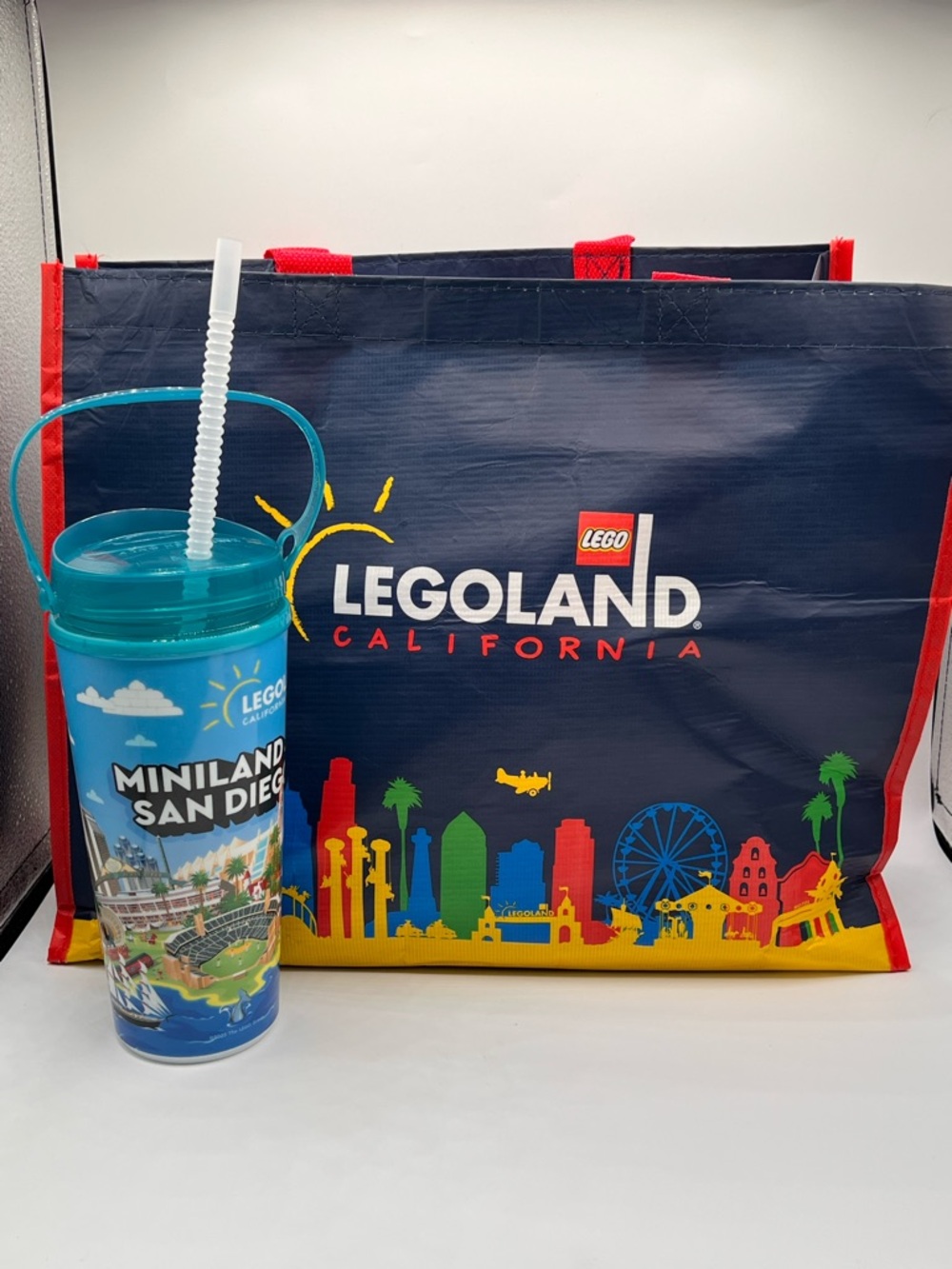 LEGOLAND California Tote Bag W/  Sweatshirt,Souvenir Cup& Keychain Bundle NWT